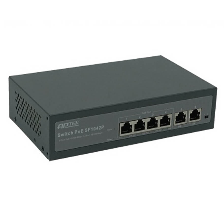 4-Port 10/100Mbps PoE Switch APTEK SF1042P